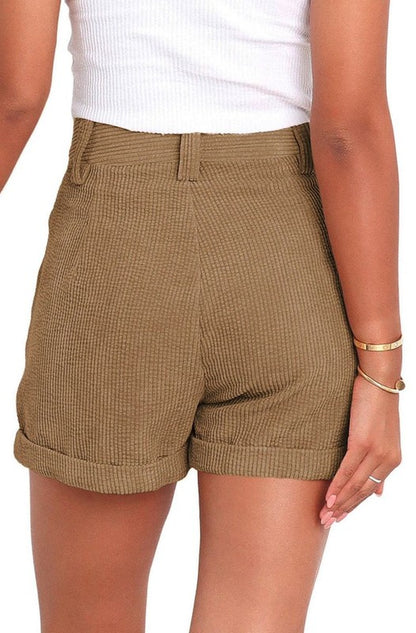 Sierra High Waisted Corduroy Shorts