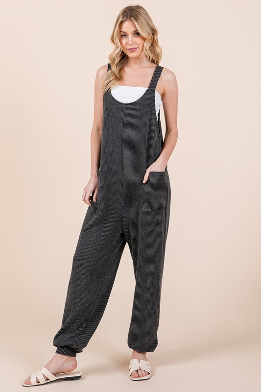 Junie Textured Rib Overalls