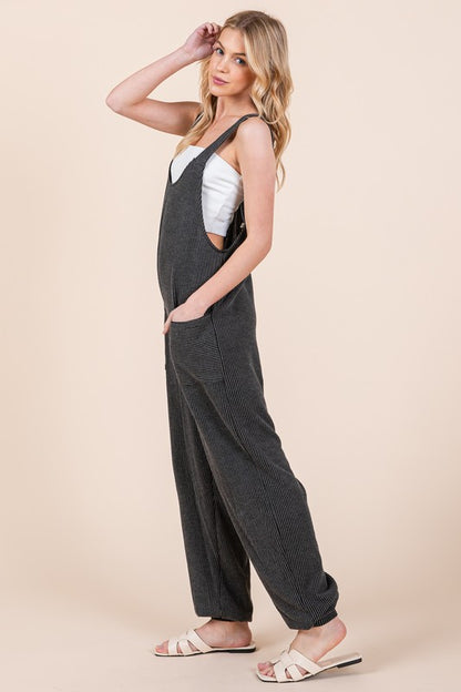 Junie Textured Rib Overalls