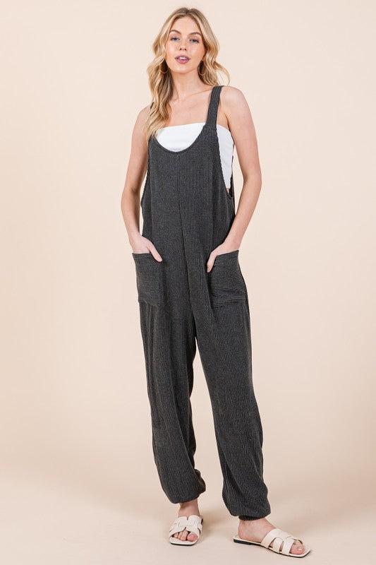 Junie Textured Rib Overalls