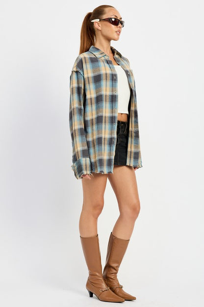 Acid Wash Flannel Shirt