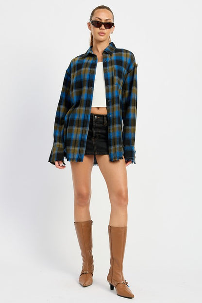 Acid Wash Flannel Shirt