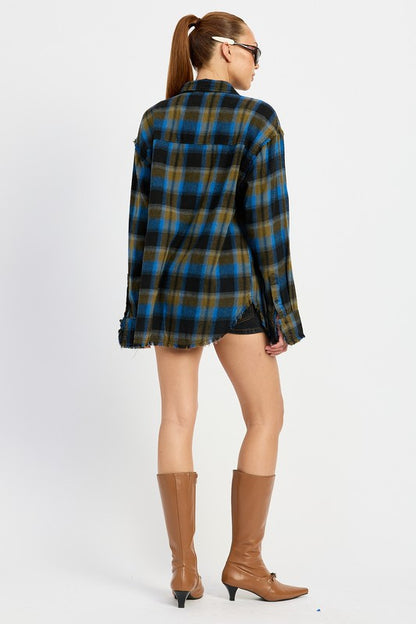 Acid Wash Flannel Shirt