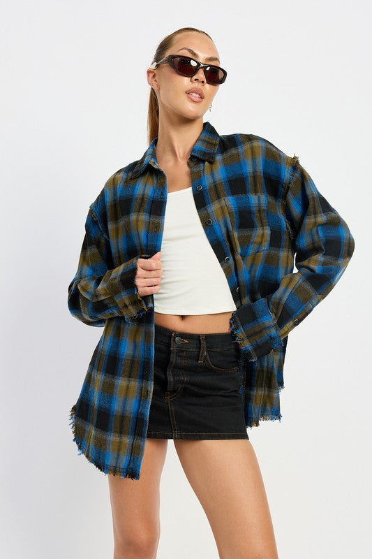 Acid Wash Flannel Shirt