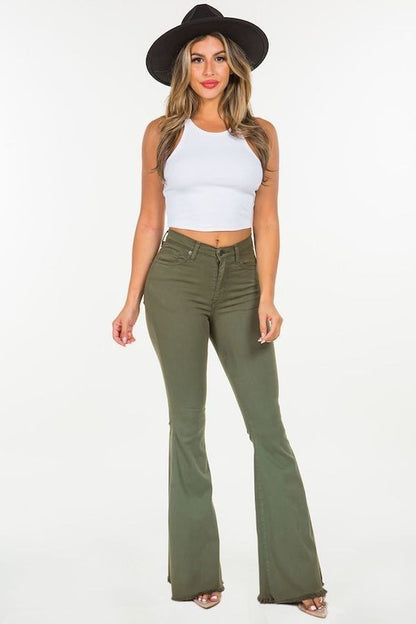 Bell Bottom Jean in Olive