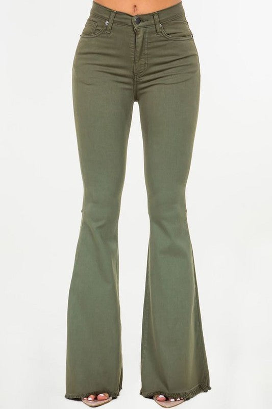 Bell Bottom Jean in Olive